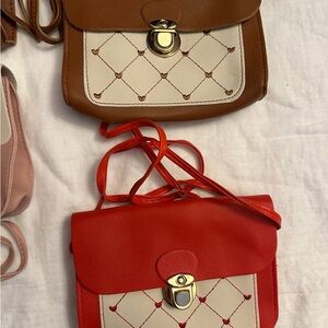 Stylish Red and Brown Crossbody Bags kids set